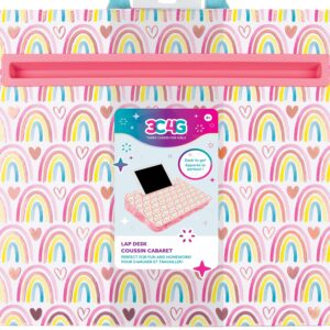 3C4G Rainbow Adventure Fun Lap Desk - Portable Lap Pillow Desk for Kids with Media Slot - 12” x 16.9” Lap Desk for Laptop, Tablets, & Notebooks by Make It Real