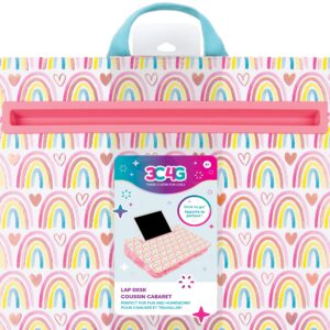 3C4G Rainbow Adventure Fun Lap Desk - Portable Lap Pillow Desk for Kids with Media Slot - 12” x 16.9” Lap Desk for Laptop, Tablets, & Notebooks by Make It Real