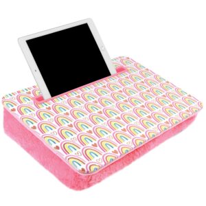 3C4G Rainbow Adventure Fun Lap Desk - Portable Lap Pillow Desk for Kids with Media Slot - 12” x 16.9” Lap Desk for Laptop, Tablets, & Notebooks by Make It Real