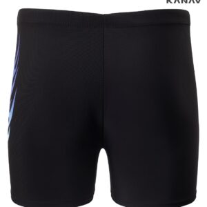 KANAV Men's Athletic Square Leg Swimsuit Jammers Durable Compression Swim Briefs Training Bathing Swimming Shorts Black/Blue