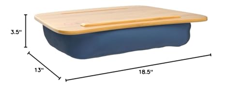 Yogibo Traybo 2.0 Lap Desk, Bamboo Top Lap Desk With Pillow for Laptop Built in Slot for Tablet or Phone, Lap Pad for Working, Reading, Writing, Lap Board, Blue