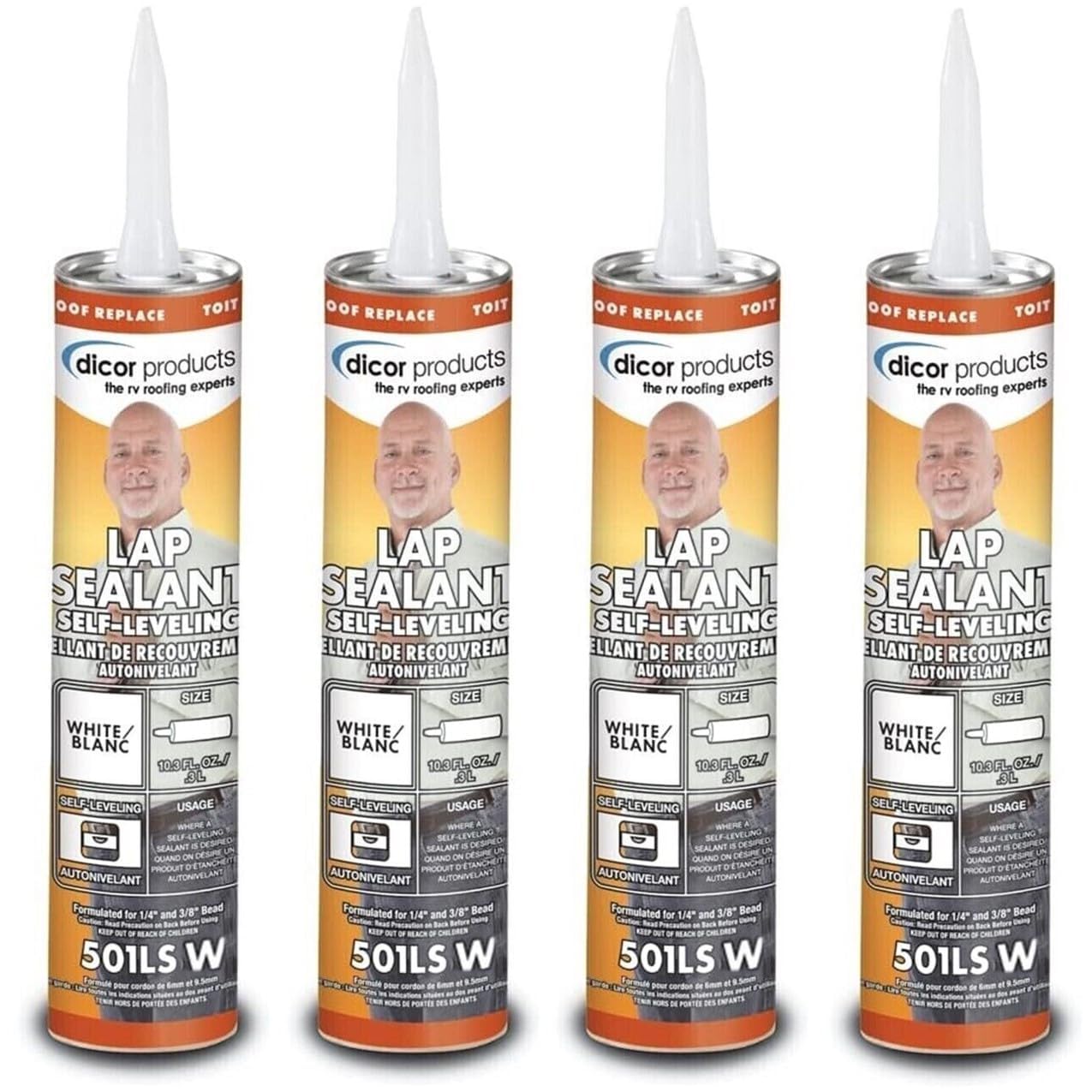 Dicor 501LSW-1 Self-Leveling Lap Sealant, 4 Pack