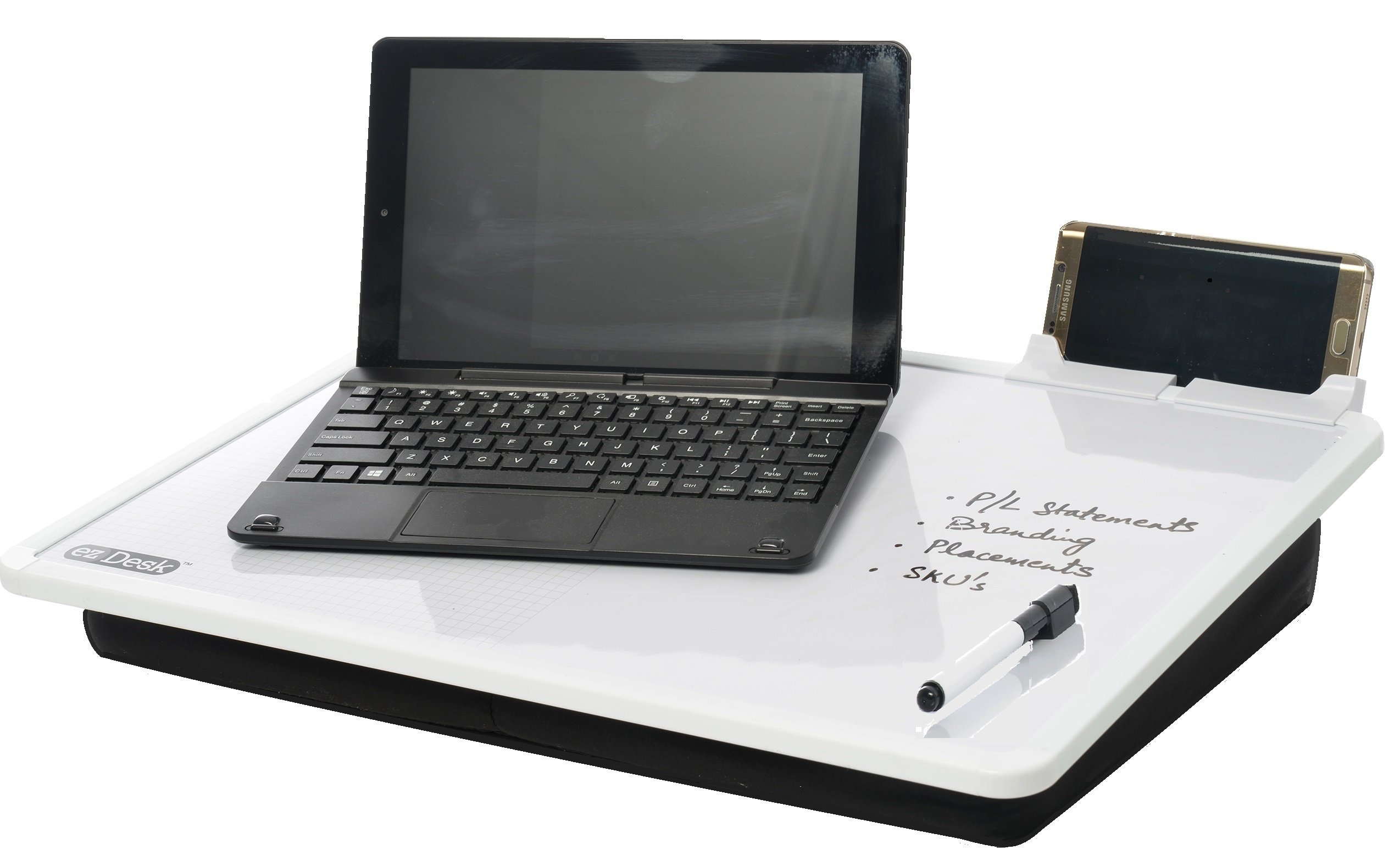 Fun Express EZDesk Magnetic Dry Erase Lap Desk with Graph Ruling, Tablet Dock and Accessories