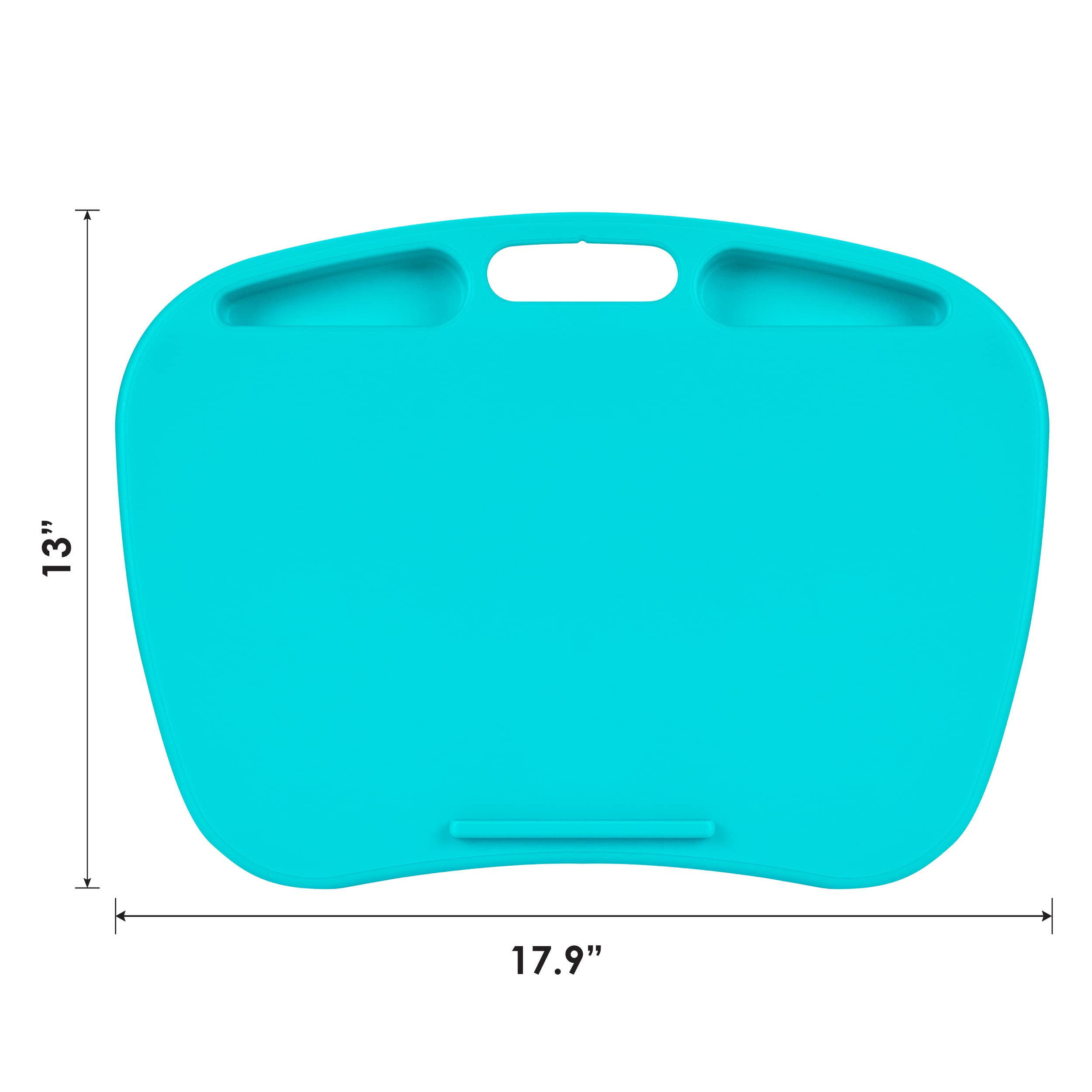 LAPGEAR MyDesk Lap Desk with Device Ledge and Phone Holder - Turquoise - Fits up to 15.6 Inch Laptops - Style No. 44449