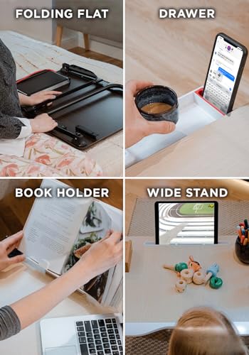 Cooper Mega Table Plus [Premium XXL Extra Large] Laptop Lap Desk & Book Stand | Multifunctional Foldable Lap Desk, Laptop Desk for Bed, Portable Desk, Laptop Pad, Lapdesk Laptop Lap Tray (White Oak)