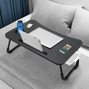 Laptop Bed Table Desk, Lap Desk for Adults, Bed Desk for Laptop and Writing, Laptop Bed Table Tray for Eating and Laptop, Laptop Stand for Bed Couch, Black