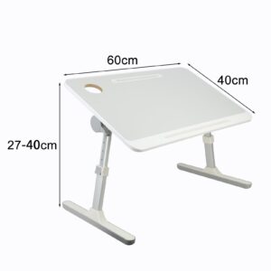 Laptop Bed Tray Desk, Height&Angle Adjustable Laptop Bed Table with Storage Drawer, Foldable Portable Lap Desk with Foldable Legs, Laptop Table for Bed/Sofa/Couch/Floor