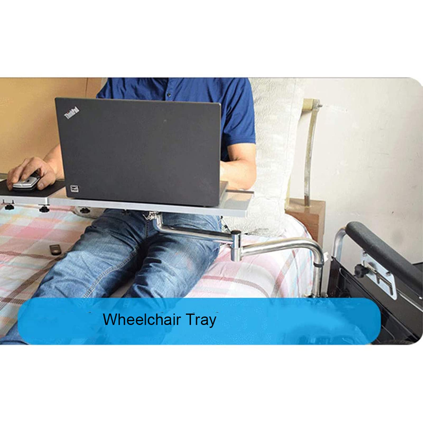 Universal Wheelchair Lap Tray - Adjustable Height, Portable and Removable Desk for Elderly and Patients - Ideal for Writing, Reading, Eating and Resting - Wheelchair Accessories