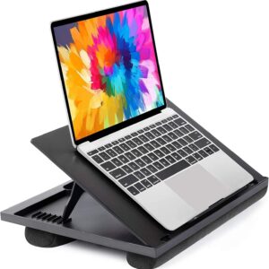 Adjustable Lap Desk - with 8 Adjustable Angles & Dual Cushions Laptop Stand for Car Laptop Desk, Work Table, Lap Writing Board & Drawing Desk on Sofa or Bed by HUANUO