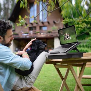 Adjustable Lap Desk - with 8 Adjustable Angles & Dual Cushions Laptop Stand for Car Laptop Desk, Work Table, Lap Writing Board & Drawing Desk on Sofa or Bed by HUANUO