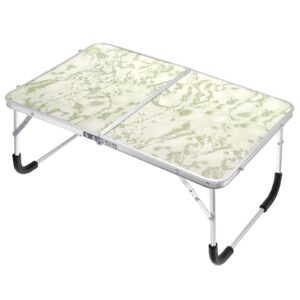 patikil foldable laptop table, portable lap desk picnic bed tray tables snacks reading working desks for bed sofa, white green