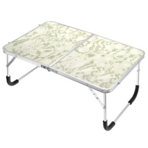 PATIKIL Foldable Laptop Table, Portable Lap Desk Picnic Bed Tray Tables Snacks Reading Working Desks for Bed Sofa, White Green