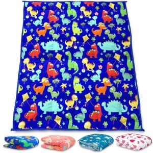 CHANDELLI JR Dinosaur Kids Weighted Blanket 36" x 48", 5 LB Weighted Blanket For Toddlers, 100% Cotton Soft Fabric Material, Premium Glass Beads, Heavy Blanket Good for Lap Blanket, Great Toddler Gift