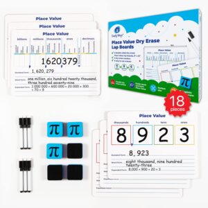 6-Pack Place Value Dry Erase Lap Boards - 9"x12", Individual Whiteboards for Students Classroom Pack, Personal Student Whiteboards, Place Value Chart, Math Teacher Classroom Supplies, Simply Magic