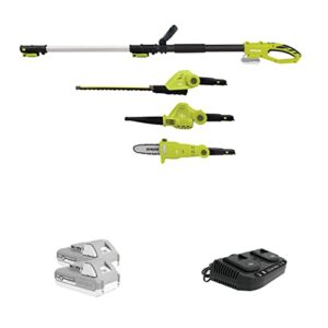 Sun Joe 24V-GTS4004-XT 24V IONMAX Blower,Hedge Trimmer & 8-in Pole Saw Kit w/2x24V 2.0-Ah Batt, Charger & Pole