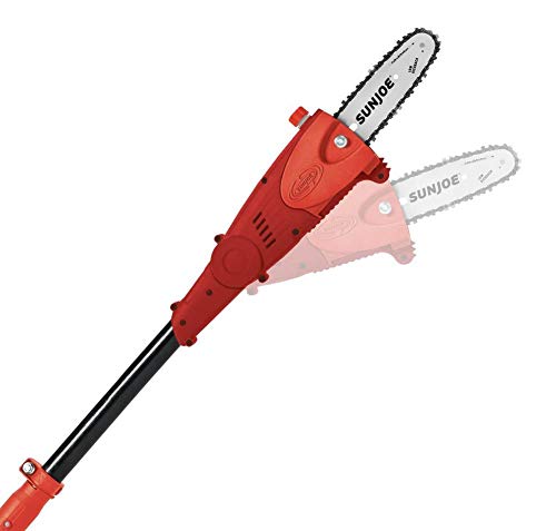 Sun Joe iON8PS2-LT-RED 40V Amp Cordless Multi-Angle Pole Chain Saw, 8", Kit (w/2.5-Ah Battery + Quick Charger)