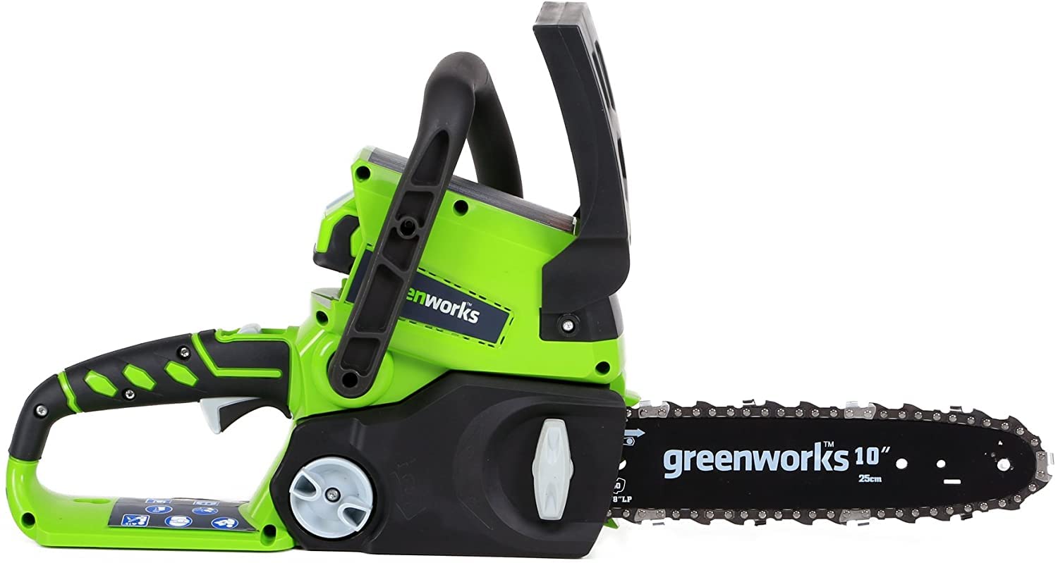 Greenworks 24V 10" Chainsaw, 2.0Ah USB Battery and Charger with extra chain