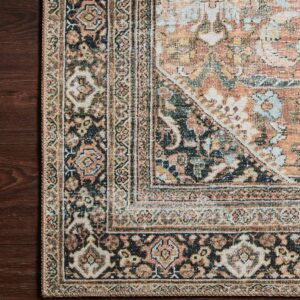 Loloi II Wynter Collection WYN-02 Auburn/Multi 5'-0" x 7'-6", 13" Thick, Area Rug, Soft, Durable, Printed, Vintage Inspired, Low Pile, Non-Shedding, Easy Clean, Living Room Rug