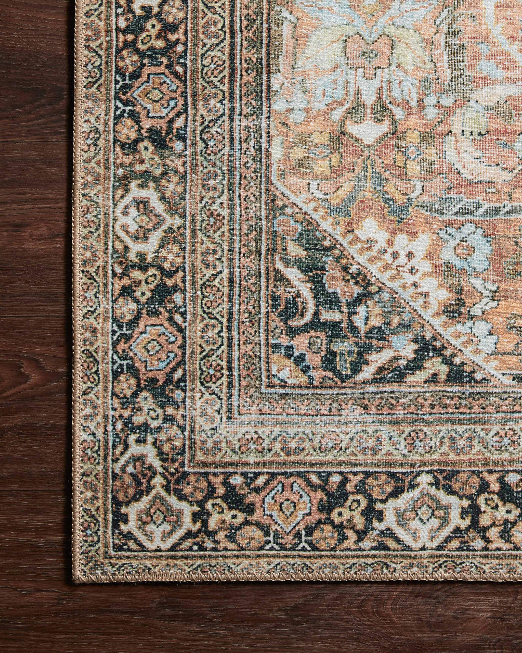 Loloi II Wynter Collection WYN-02 Auburn/Multi 5'-0" x 7'-6", 13" Thick, Area Rug, Soft, Durable, Printed, Vintage Inspired, Low Pile, Non-Shedding, Easy Clean, Living Room Rug