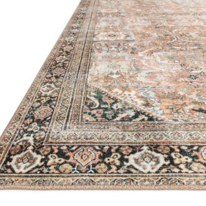 Loloi II Wynter Collection WYN-02 Auburn/Multi 5'-0" x 7'-6", 13" Thick, Area Rug, Soft, Durable, Printed, Vintage Inspired, Low Pile, Non-Shedding, Easy Clean, Living Room Rug