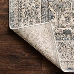 Loloi II Teagan Collection TEA-04 Sky/Natural 11'-6" x 15', 25" Thick, Area Rug, Soft, Durable, Neutral, Woven, Low Pile, Non-Shedding, Easy Clean, Living Room Rug