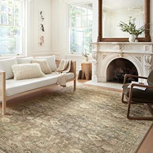 Loloi II Margot Collection MAT-04 Antique / Sage 5'-0" x 7'-6", .38" Thick, Area Rug, feat.CloudPile, Soft, Durable, Printed, Medallion, Low Pile, Non-Shedding, Easy Clean, Living Room Rug