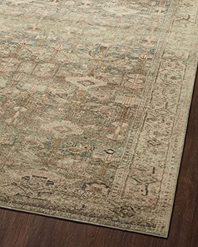 Loloi II Margot Collection MAT-04 Antique / Sage 5'-0" x 7'-6", .38" Thick, Area Rug, feat.CloudPile, Soft, Durable, Printed, Medallion, Low Pile, Non-Shedding, Easy Clean, Living Room Rug