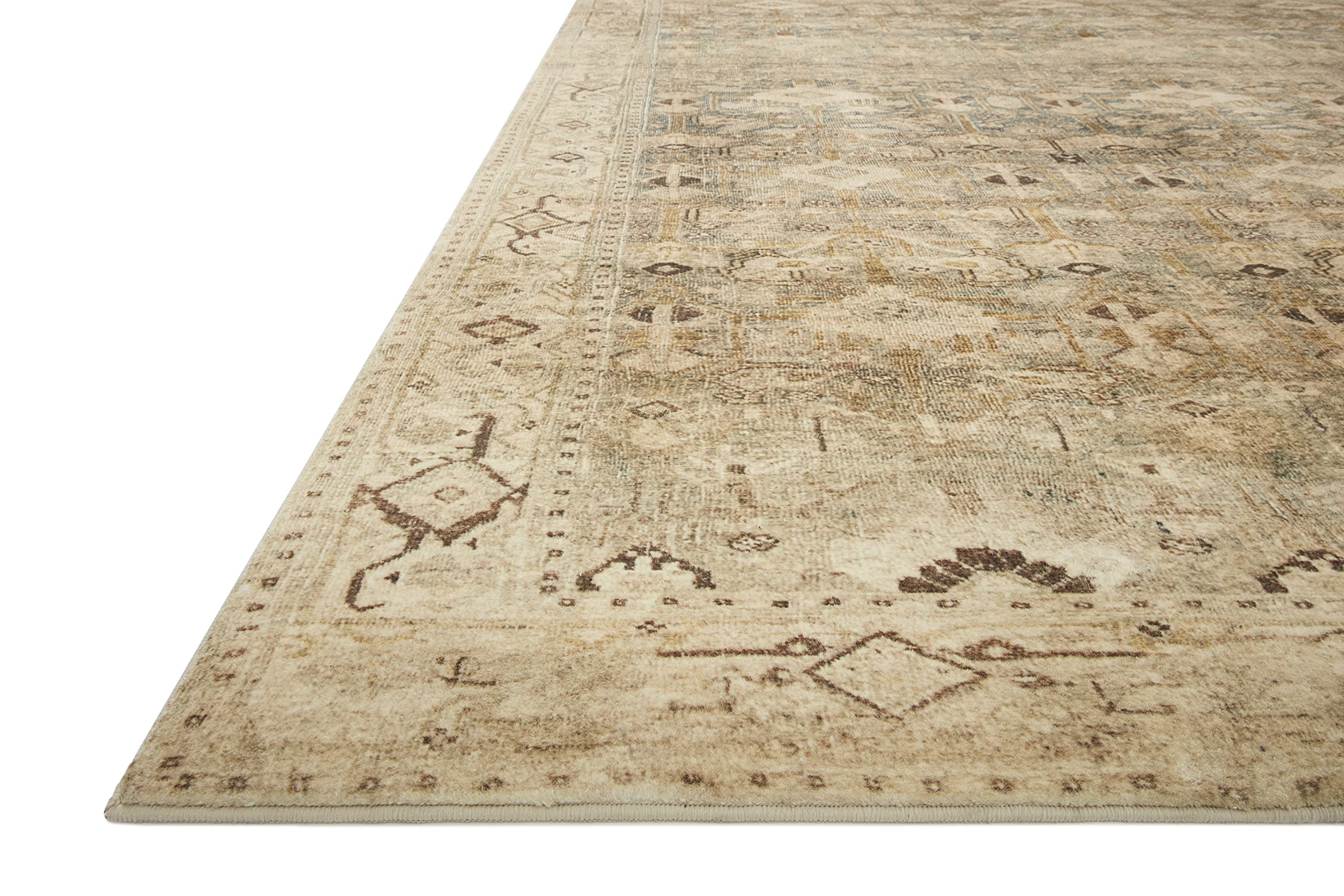 Loloi II Margot Collection MAT-04 Antique / Sage 5'-0" x 7'-6", .38" Thick, Area Rug, feat.CloudPile, Soft, Durable, Printed, Medallion, Low Pile, Non-Shedding, Easy Clean, Living Room Rug