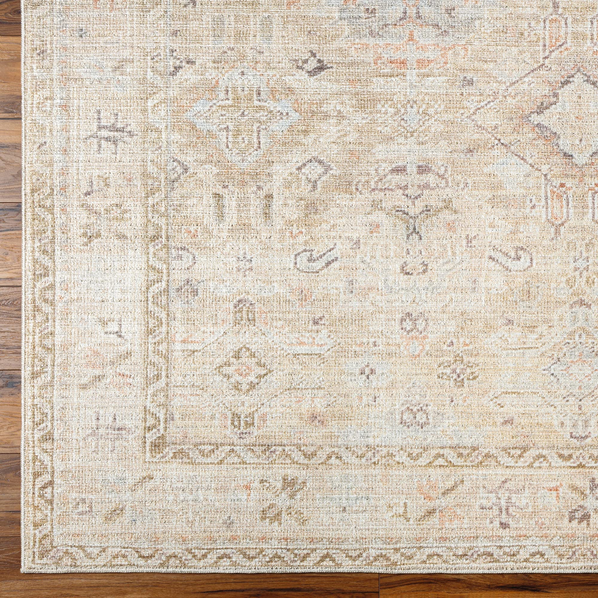 Becki Owens x Surya Marlene Vintage Medallion Area Rug, 6'7" x 9', Cream