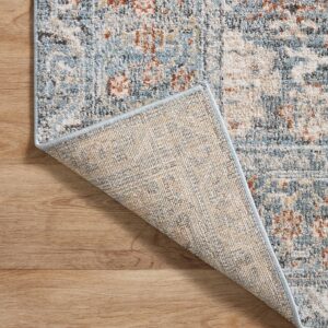 Loloi II Odette Collection ODT-07 Sky/Rust 6'-7" x 9'-6" Area Rug