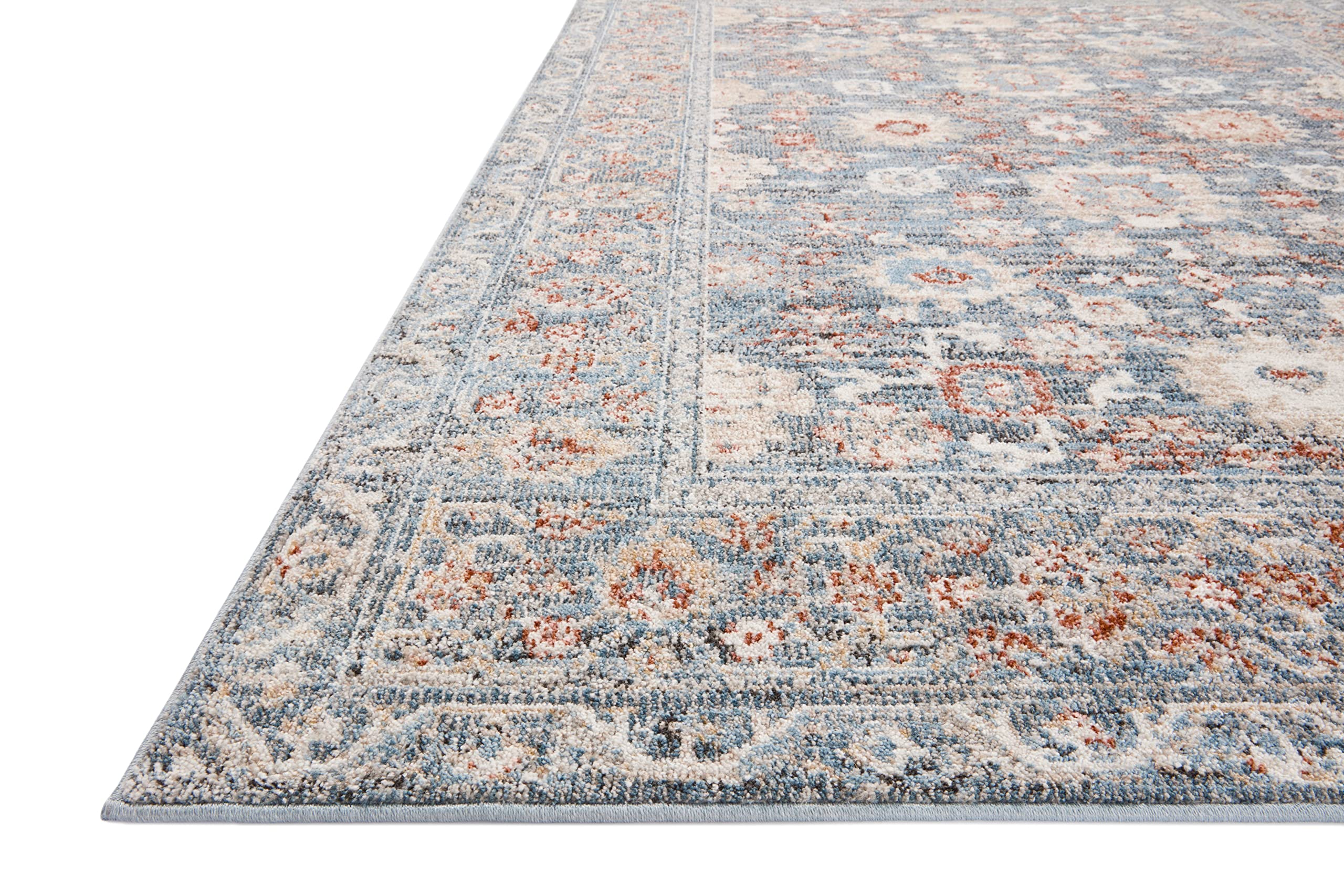 Loloi II Odette Collection ODT-07 Sky/Rust 6'-7" x 9'-6" Area Rug