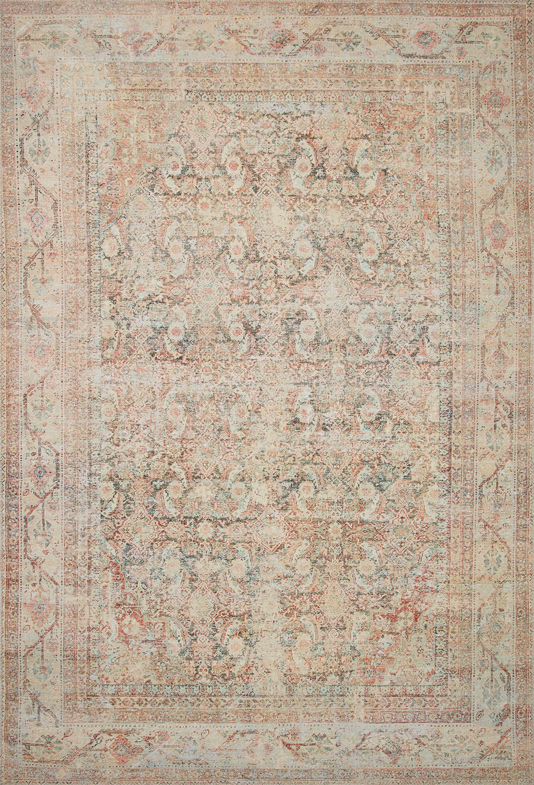 Loloi II Adrian Collection ADR-01 Area Rug 7'-6" x 9'-6" Natural/Apricot Rectangular 0.19" Thick