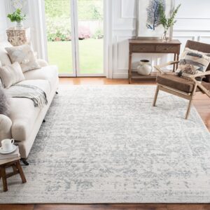 safavieh madison collection area rug - 9' x 12', silver & ivory, snowflake medallion distressed design, non-shedding & easy care, ideal for high traffic areas in living room, bedroom (mad603g)