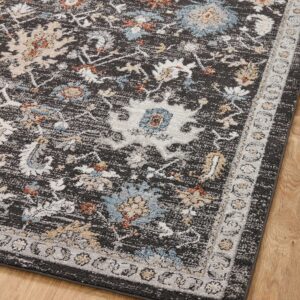 Loloi II Odette Collection ODT-04 Charcoal/Multi 5'-3" x 7'-9" Area Rug