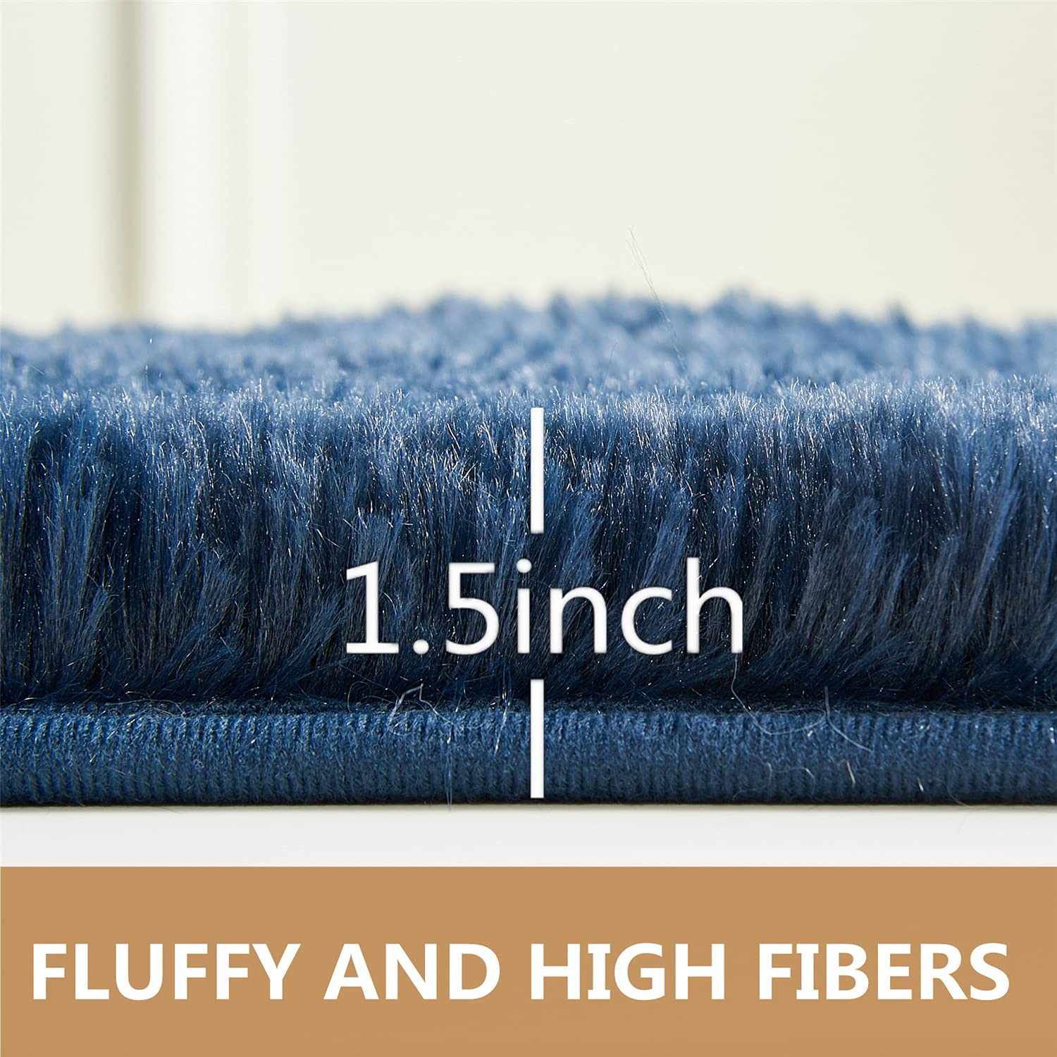 Arbosofe Rugs for Living Room, Area Rug for Bedroom, 9 x 12 Clearance Navy Blue Nursery Room Rug, Large Throw for Playroom Room- Soft, Fluffy, Shaggy Carpets for Kids Room Girls