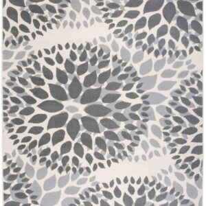 Rugshop Modern Floral Circles Design for Living Room,Bedroom,Home office,Kitchen Non Shedding Area Rug 6' 6" x 9' Gray