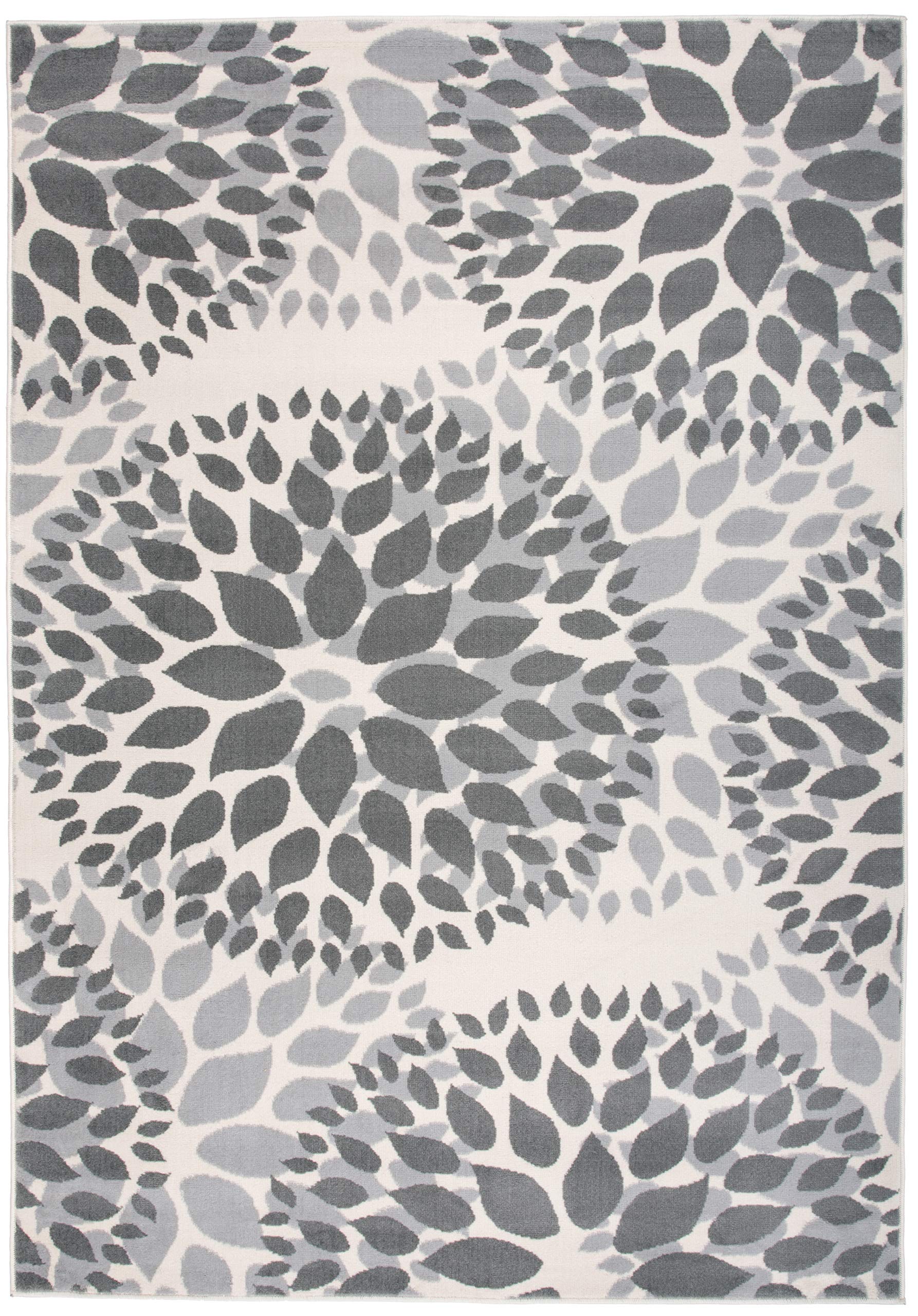 Rugshop Modern Floral Circles Design for Living Room,Bedroom,Home office,Kitchen Non Shedding Area Rug 6' 6" x 9' Gray