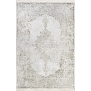 nuLOOM Cantrell Faded Transitional Fringe Area Rug, 9x12, Ivory