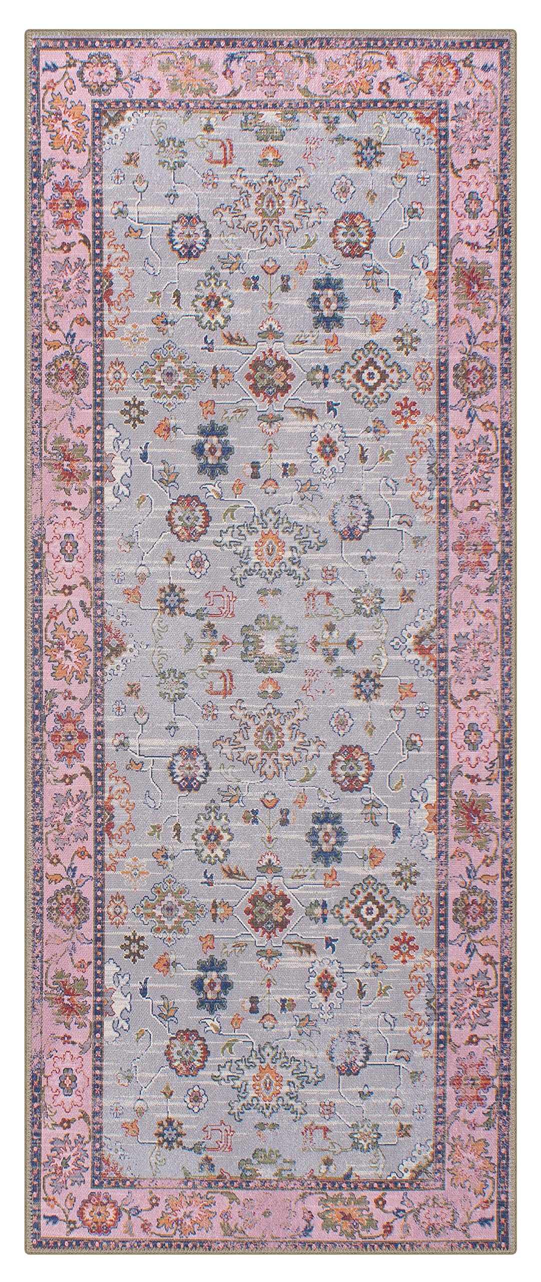 GLN Rugs Machine Washable Area Rug, Rugs for Living Room, Rugs for Bedroom, Bathroom Rug, Kitchen Rug, Printed Vintage Rug, Home Decor Traditional Carpet (2' x 3')