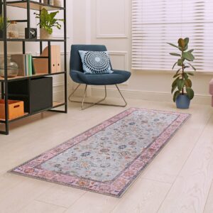 GLN Rugs Machine Washable Area Rug, Rugs for Living Room, Rugs for Bedroom, Bathroom Rug, Kitchen Rug, Printed Vintage Rug, Home Decor Traditional Carpet (2' x 3')