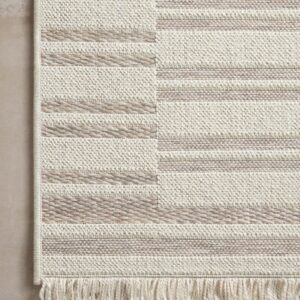 Loloi Amber Lewis x Loloi Malibu Collection MAB-03 Tan / Ivory, 11'-4" x 15', Indoor/Outdoor, Area Rug