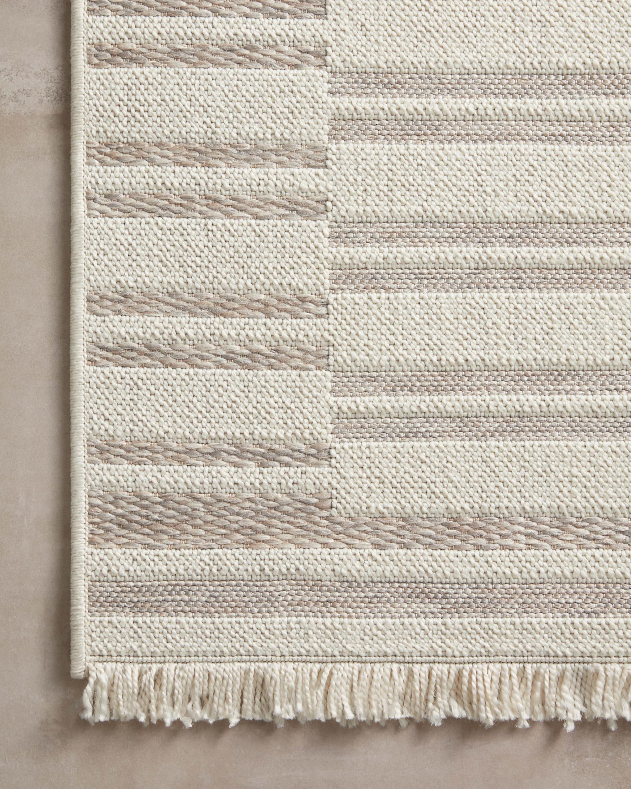 Loloi Amber Lewis x Loloi Malibu Collection MAB-03 Tan / Ivory, 11'-4" x 15', Indoor/Outdoor, Area Rug