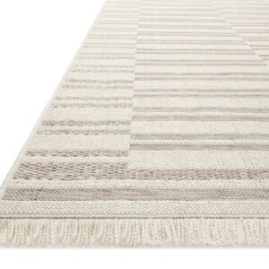 Loloi Amber Lewis x Loloi Malibu Collection MAB-03 Tan / Ivory, 11'-4" x 15', Indoor/Outdoor, Area Rug