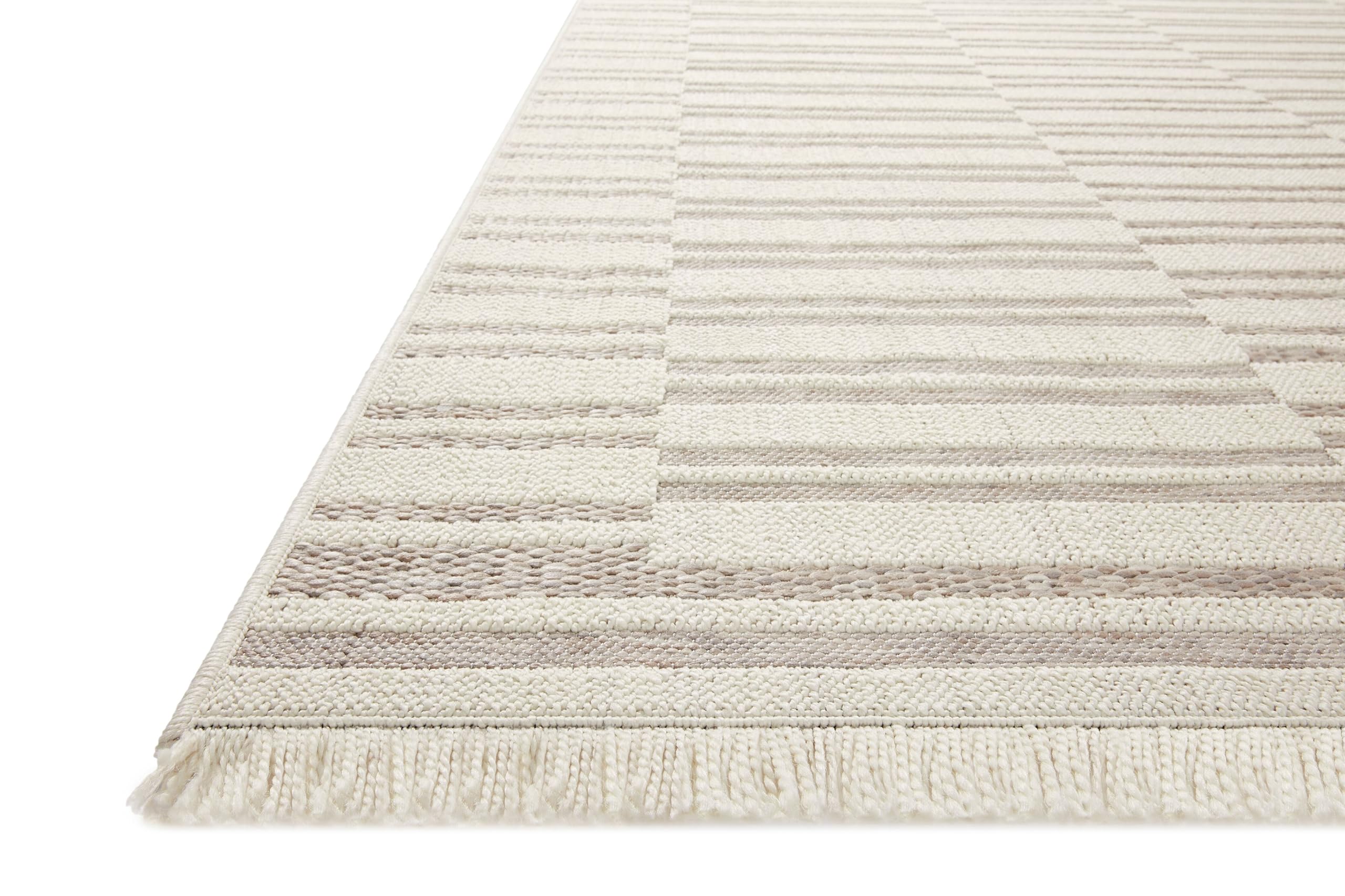 Loloi Amber Lewis x Loloi Malibu Collection MAB-03 Tan / Ivory, 11'-4" x 15', Indoor/Outdoor, Area Rug