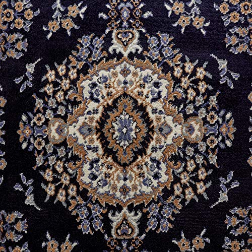 Home Dynamix Premium Sakarya Traditional Medallion Area Rug, Navy Blue/Brown, 5'2"x7'4"