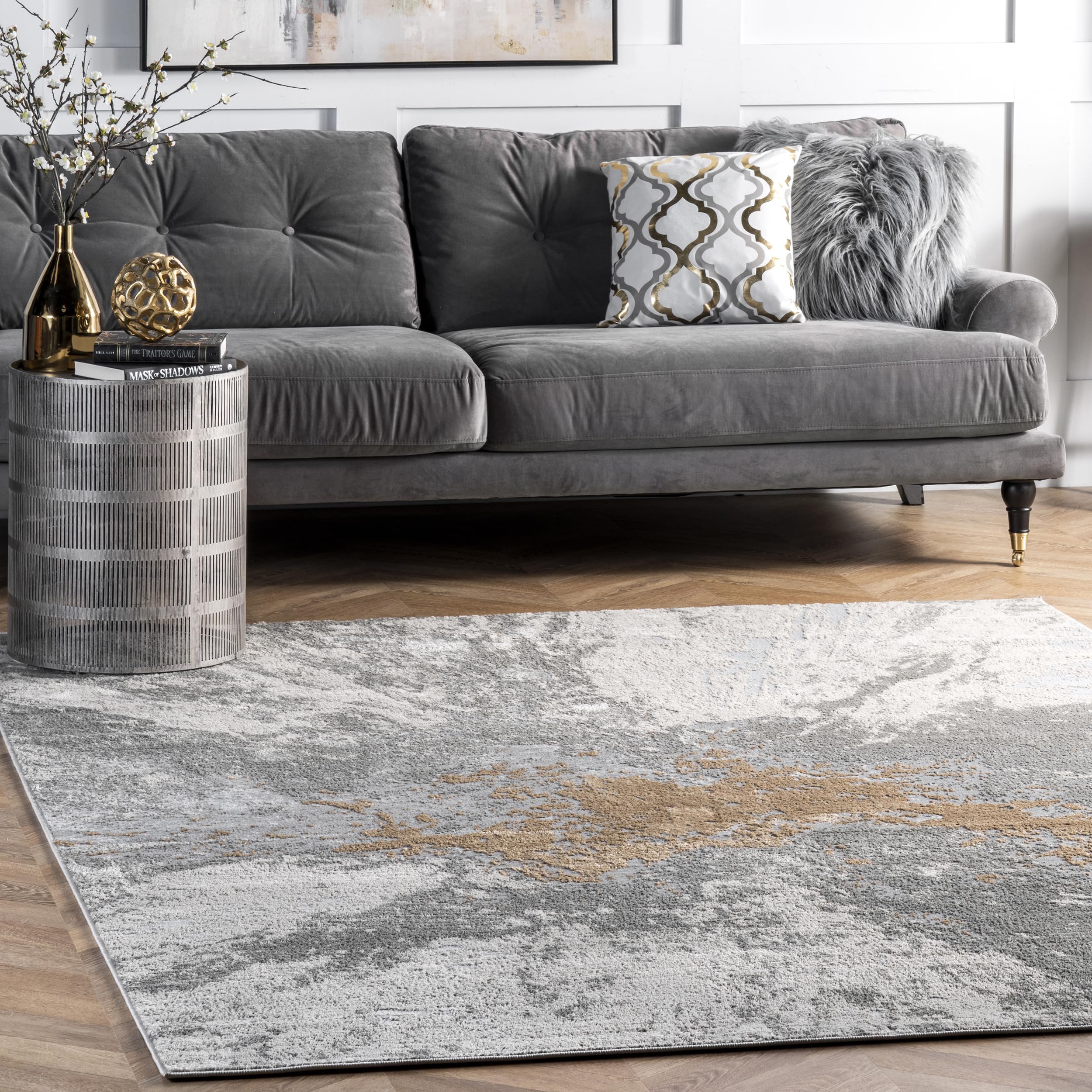 nuLOOM Cyn Contemporary Abstract Area Rug, 5x8, Silver