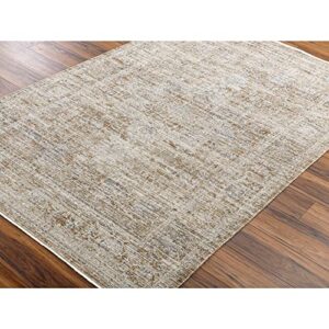 Becki Owens x Surya Margaret Washable Outdoor Area Rug, 5'3" x 7'10", Taupe/Brown