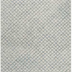 SAFAVIEH Abstract Collection Area Rug - 9' x 12', Blue & Ivory, Handmade Wool, Ideal for High Traffic Areas in Living Room, Bedroom (ABT203A)