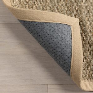 nuLOOM 5x8 Elijah Seagrass Area Rug, Beige, Solid Farmhouse Style, Cotton Bordered, Basketweave, Natural Fiber, For Bedroom, Dining Room, Living Room, Hallway, Office, Kitchen, Entryway