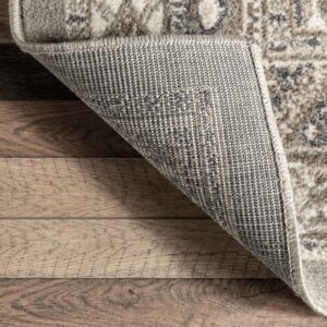 nuLOOM 5x8 Becca Traditional Tiled Area Rug, Taupe, Faded Transitional Design, Stain Resistant, For Bedroom, Dining Room, Living Room, Hallway, Office, Kitchen, Entryway